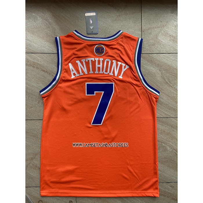 Carmelo Anthony NO 7 Camiseta New York Knicks Naranja